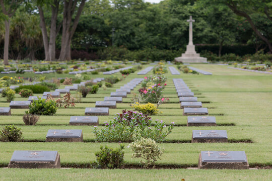 Commonwealth War Graves,chungkai War Cemetery In Kanchanaburi Thailand