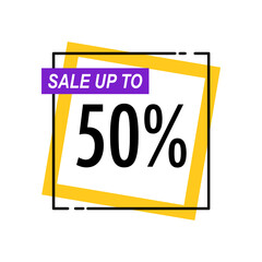 Modern Sale Up To 50 Percent Label