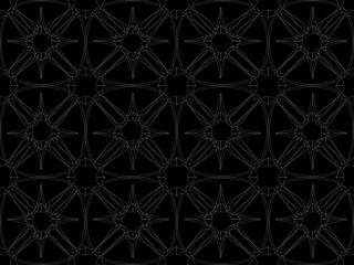 Fototapeta premium Seamless pattern design with floral background elements, beautiful ornaments, black, white, orange, pink, red, green, yellow, blue, gray, purple