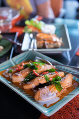 Thai food - panang salmon curry