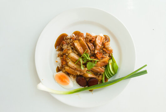 Chinese grilled and roasted pork with red sauce