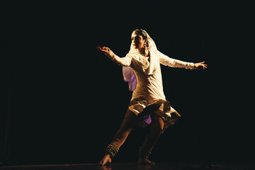 A beautiful kathak dancer posing