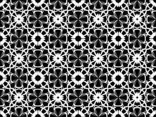 Seamless pattern design with floral background elements, beautiful ornaments, black, white, orange, pink, red, green, yellow, blue, gray, purple, brown