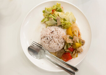 rice with fried vegetable