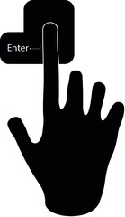 hand press Enter button