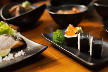 Fototapeta na wymiar sushi maki rolls set