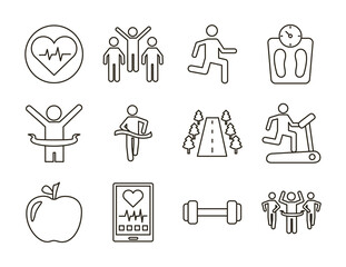 bundle of runners and tracks set icons