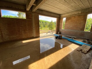 flood room in the construction site