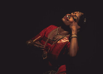 A graceful bharatnatyam dancer 