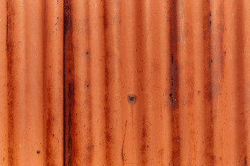 Rusty old corrugated iron sheet. Textile, abstract background