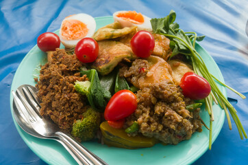 Thai chili dip rice with vegetable