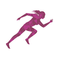 silhouette of athletic woman running
