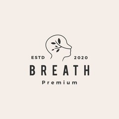 breath hipster vintage logo vector icon illustration