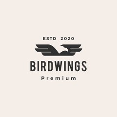 bird wing hipster vintage logo vector icon illustration