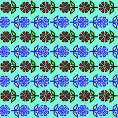vector seamless pattern with flowers