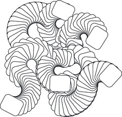 pipe with design by line pattern 