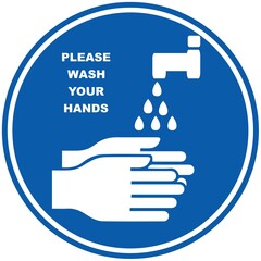 Wash your hands or sanitize hands mandatory sign. for preventing coronavirus covid-19 concept