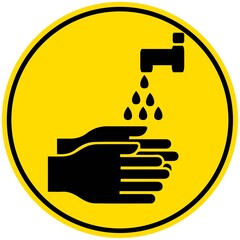 Wash your hands or sanitize hands mandatory sign. for preventing coronavirus covid-19 concept