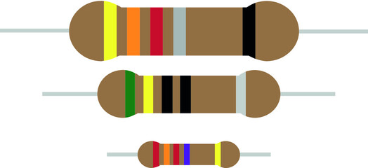 Obraz premium vector illustration of a set of colorful Resistor