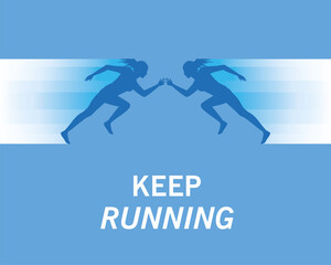 silhouettes of athletic women running
