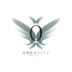 Number 0 Luxury Black Wing Logo Template