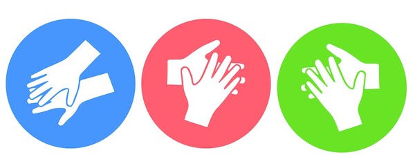 Obraz premium Wash your hands or sanitize hands mandatory sign. for preventing coronavirus covid-19 concept