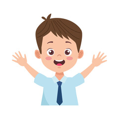 little student boy with uniform character