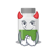 Vitamin syrup clothed as devil cartoon character design concept