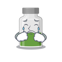 Caricature design of vitamin syrup having a sad face