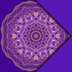 Card Template With Mandala Pattern. For Business Card, Meditation Class. Illustration. Vector