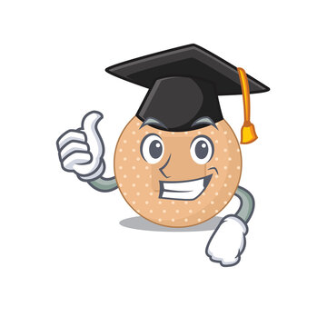 Rounded bandage caricature picture design with hat for graduation ceremony