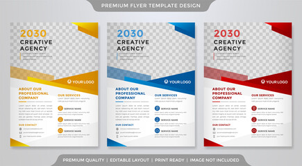 set of business flyer template design with modern style and minimalist concept use for business presentation and promotion kit