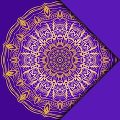 Card Template With Mandala Pattern. For Business Card, Meditation Class. Illustration. Vector