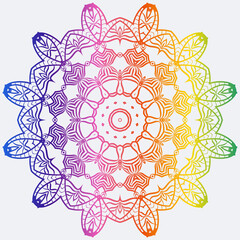 Sacred Oriental Mandala. Color Floral Ornament. Abstract Shapes In Asian Style. Vector Illustration.