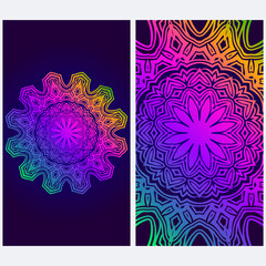 Design Vintage Cards With Floral Mandala Pattern And Ornaments. Vector illustration