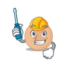 caricature design style of rounded bandage worked as an automotive