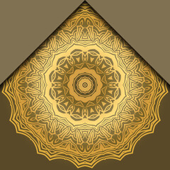 Luxury background. with gold mandala Vector card template.