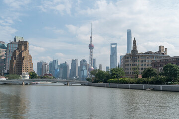 Architectural landscape of Lujiazui Financial District, Shanghai