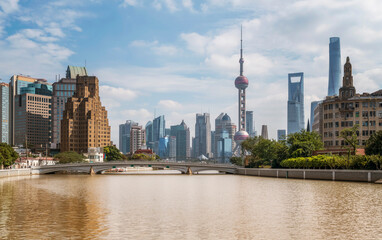 Architectural landscape of Lujiazui Financial District, Shanghai