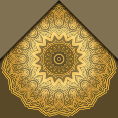 Luxury background. with gold mandala Vector card template.