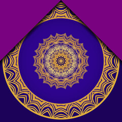 Template greeting card, invitation. Mandala design. Vector illustration.