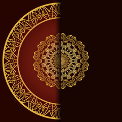 Mandala Invitation or wedding card. Vector illustatration.