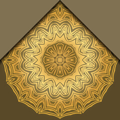 Luxury background. with gold mandala Vector card template.