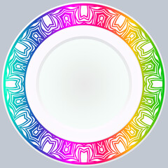 Handdrawn Pattern With Round Floral Ornament. Vector Illustration.