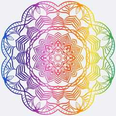 Sacred Oriental Mandala. Color Floral Ornament. Abstract Shapes In Asian Style. Vector Illustration.