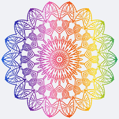 Sacred Oriental Mandala. Color Floral Ornament. Abstract Shapes In Asian Style. Vector Illustration.