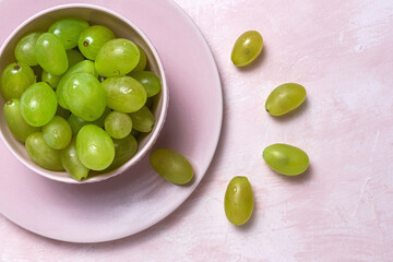 Fresh seasonal grapes in Plastic containers ready to eat To take away