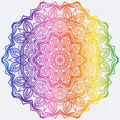 Sacred Oriental Mandala. Color Floral Ornament. Abstract Shapes In Asian Style. Vector Illustration.