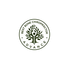 advance logo, vintage style chiropractor center vector