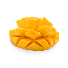 mango slice isolated on white background Clipping Path